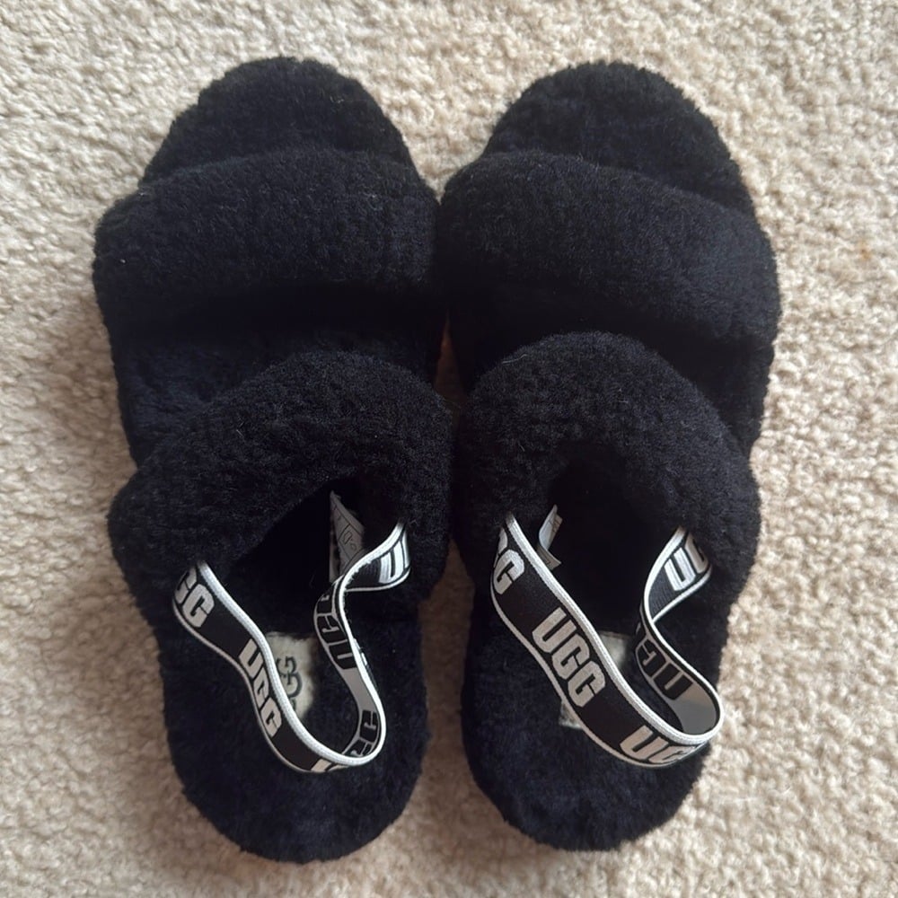 UGG Oh Yeah! Slide Sandal Women's Size 6 Black and White