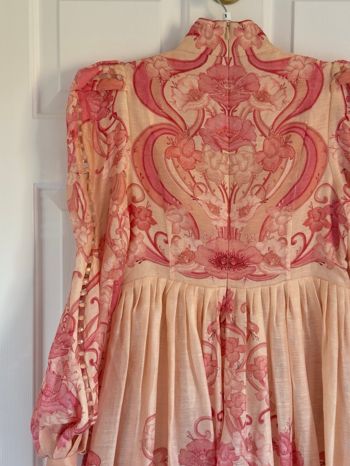 ワールド オンラインストア Zimmermann NWOT Concert Maxi Midi Organza Linen Silk Poppy ワンピース