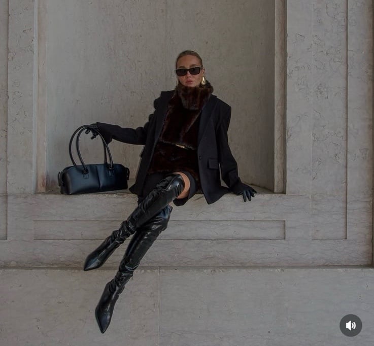 ZARA KITTEN HEEL KNEE HIGH BOOTS