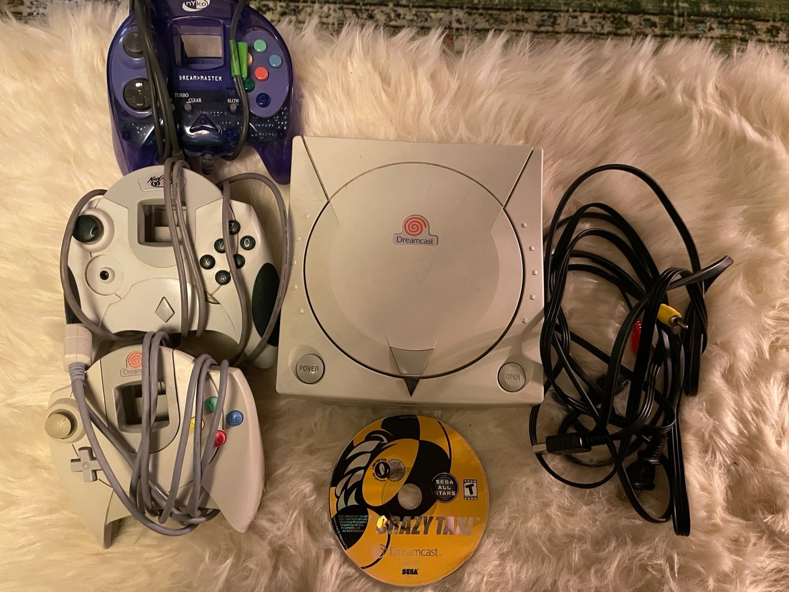 Sega Dreamcast Bundle w/ Crazy Taxi & 3 Controllers (One OEM) TESTED WORKING