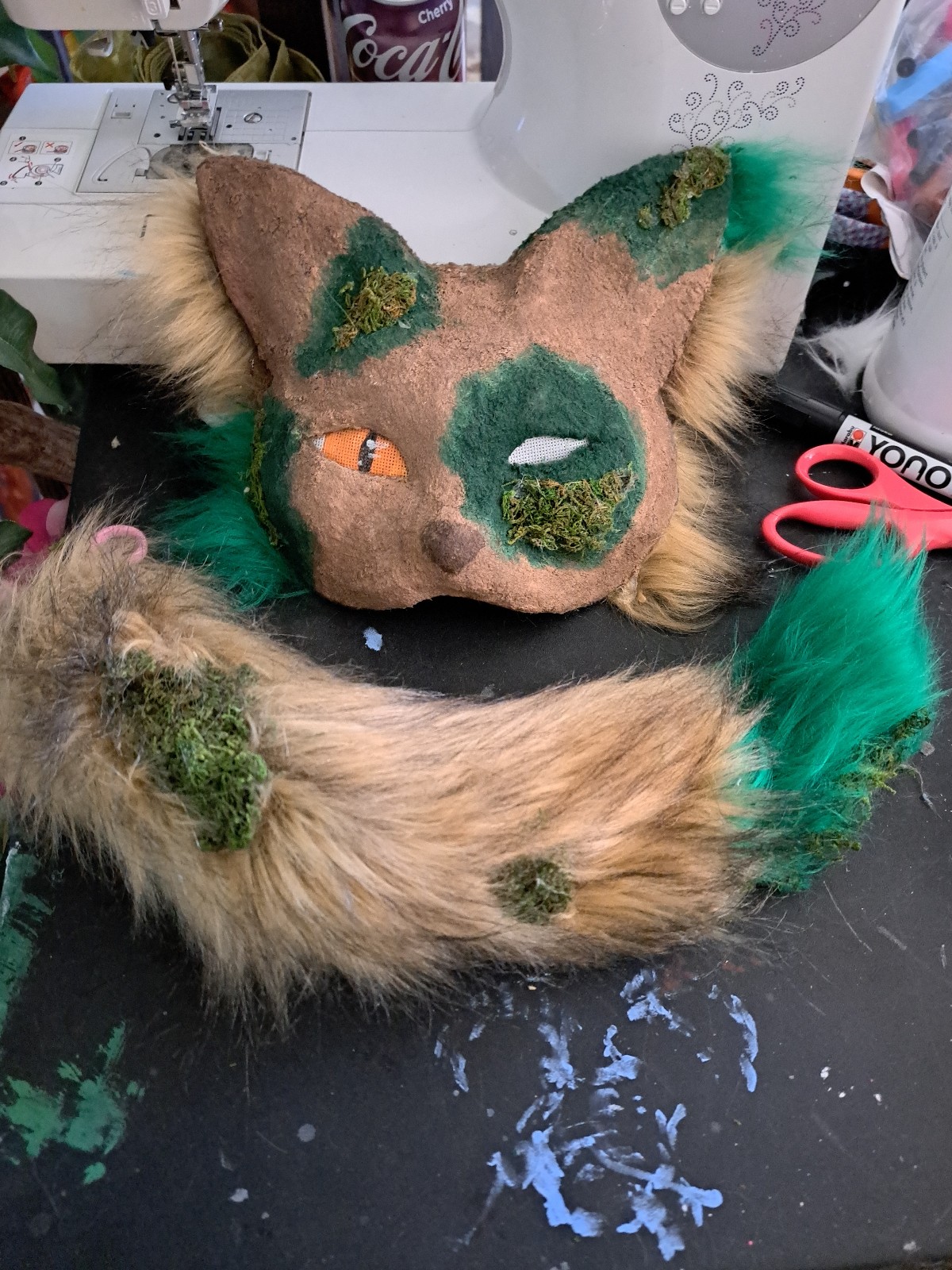 Mossy Cat Therian Mask & Tail