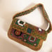 bisou vintage used baguette bag beaded gold shoulder mini hand flapper