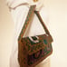 bisou vintage used baguette bag beaded gold shoulder mini hand flapper