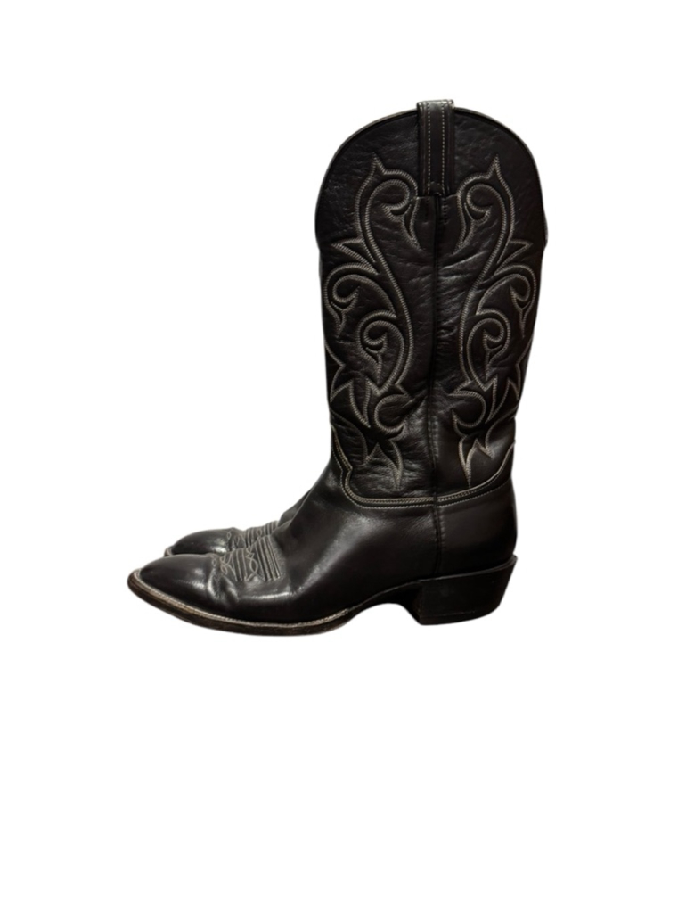 Vintage Hondo Men’s Black Leather Cowboy Boots Size 11B