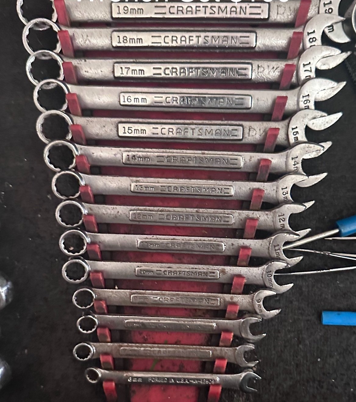 14 piece Craftsman Metric Combination Wrench Set USA, 6mm -19mm Rack Included
