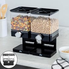 Black Dry Food Storage Dispenser, 2 Grids