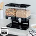 Black Dry Food Storage Dispenser, 2 Grids