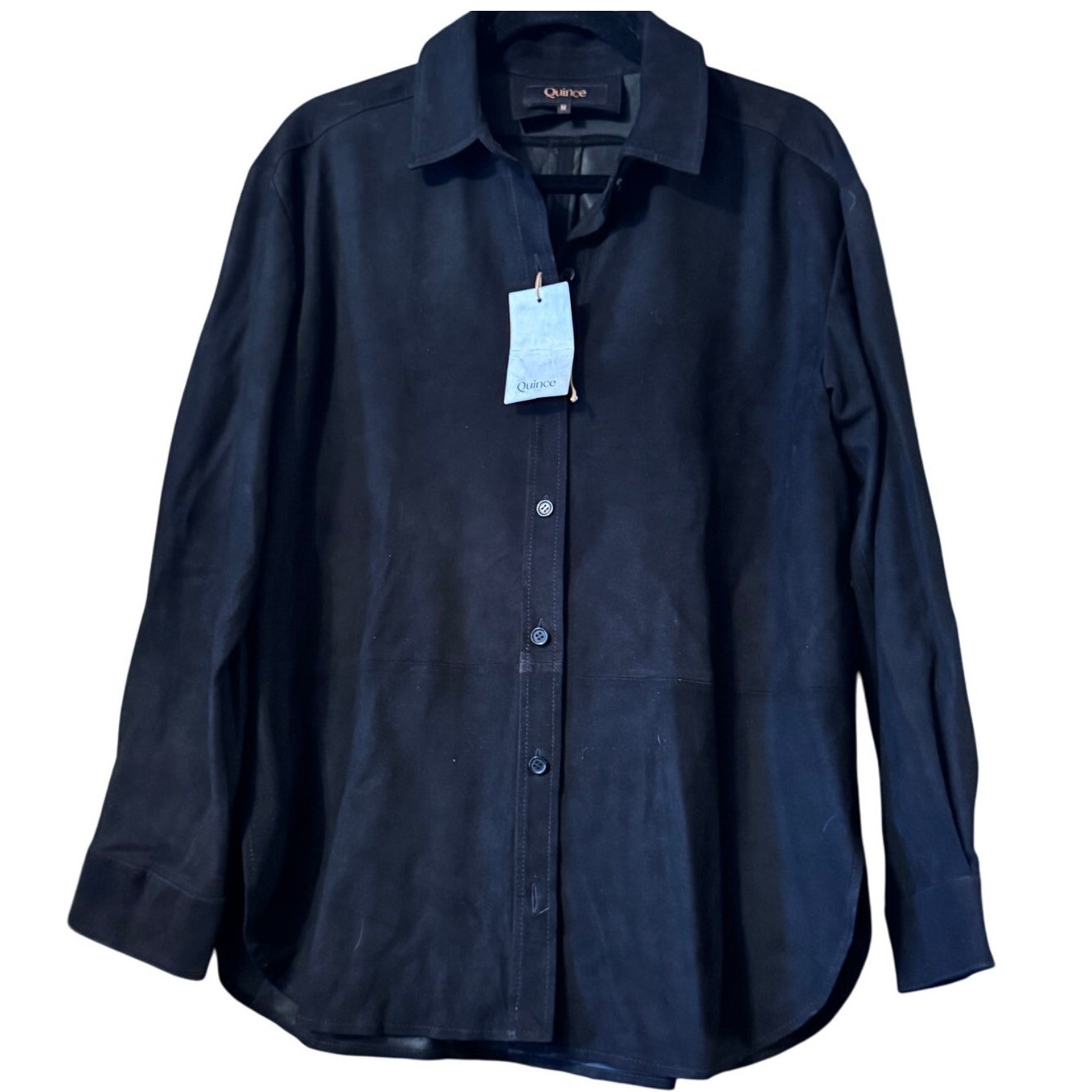 Quince 100% Suede Overshirt Goat leather M Luxury NWT layering classic oversized