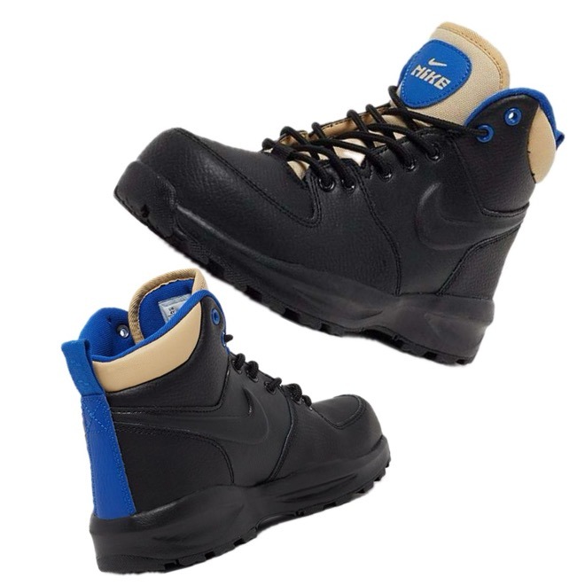 NIKE BOOTS MANOA BLACK LEATHER AGGRESSIVE TRACTIONS COLD WET DAYS SZ 8 Woman
