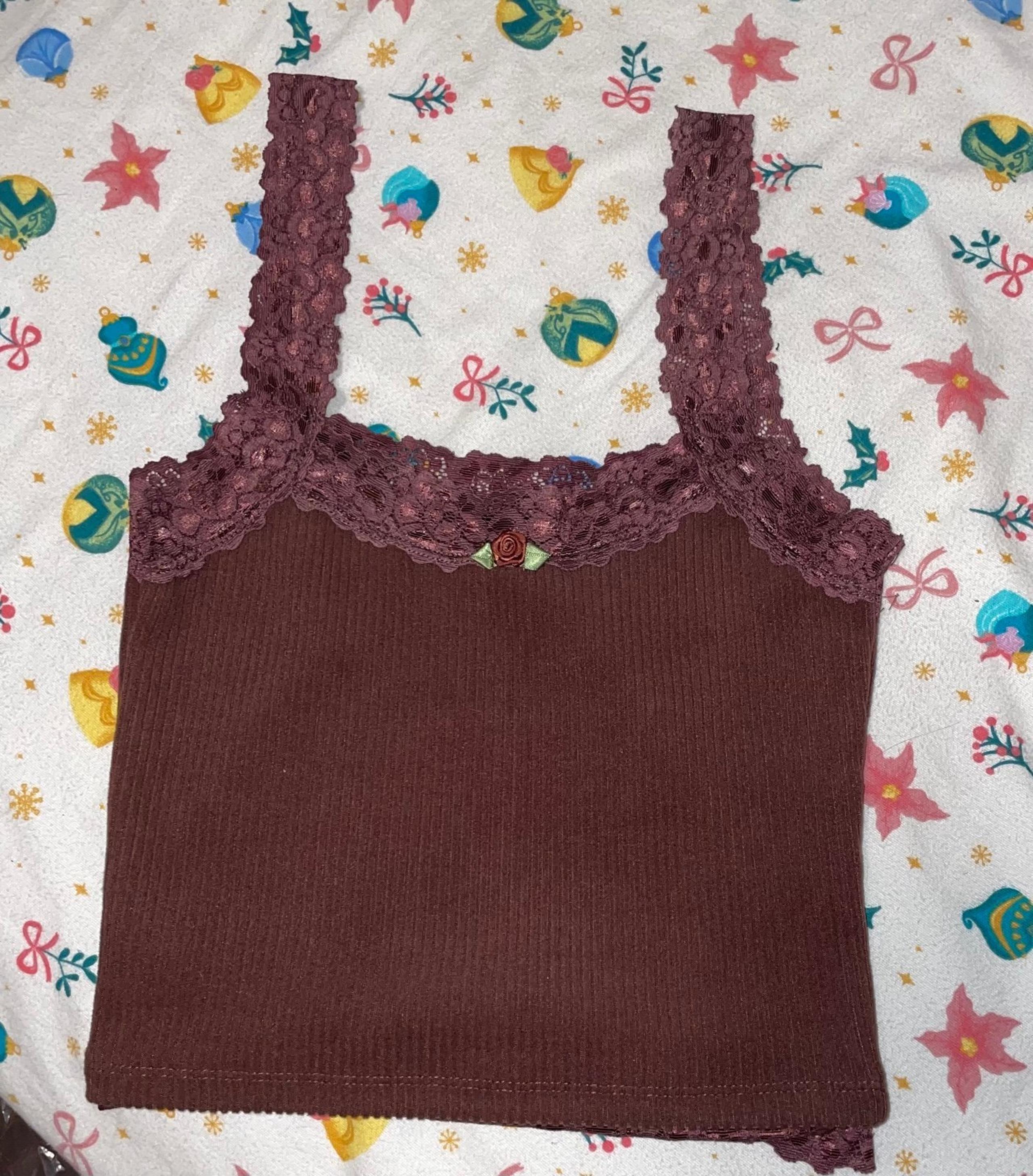 Dolls Kill youngheart lace cami top brown