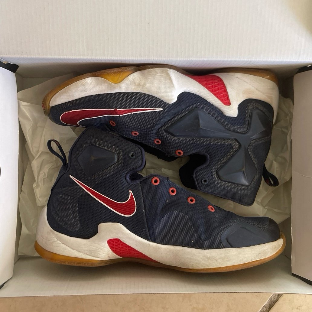 Nike Lebron XIII GS Mid Navy University Basketball Sneakers
