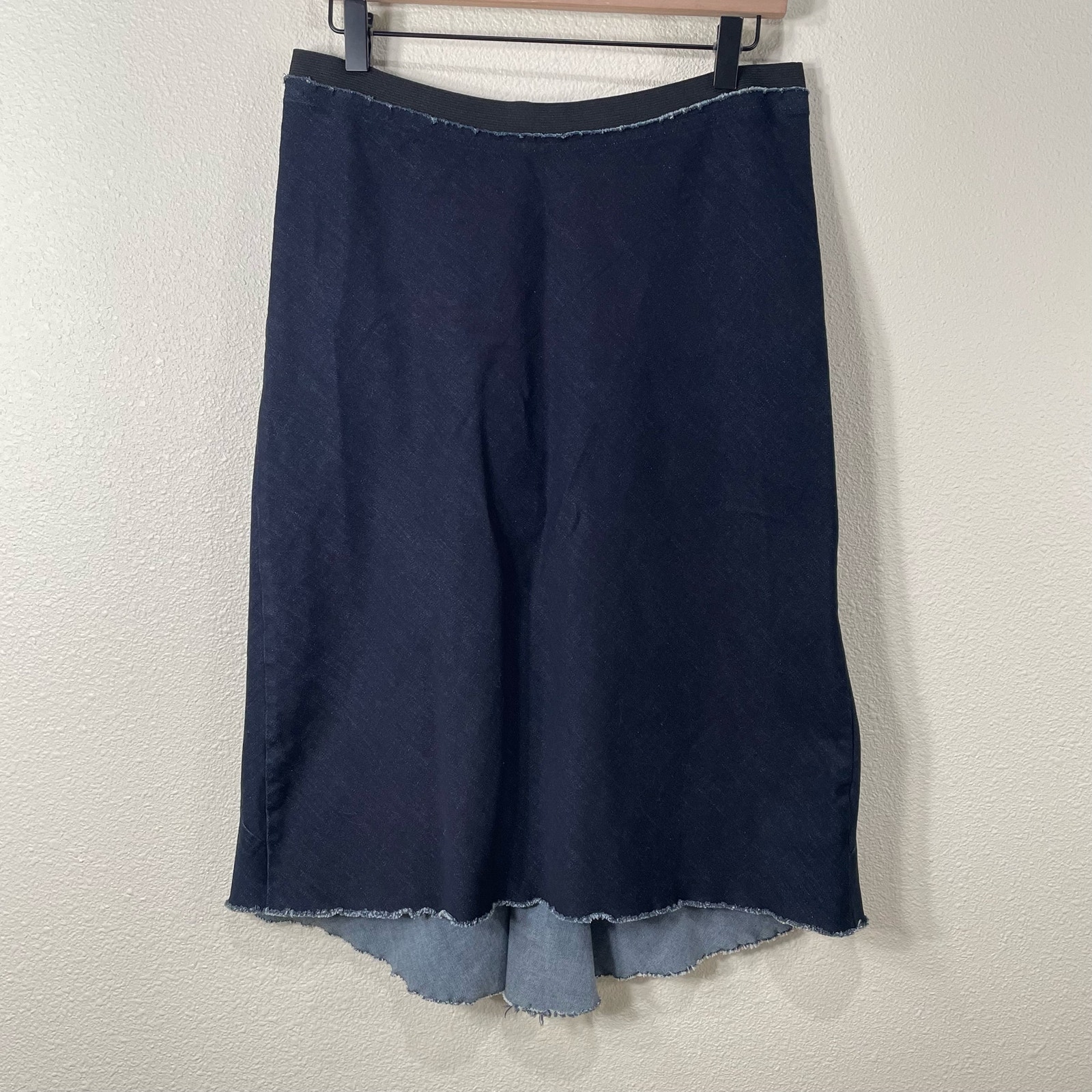 Robin Lane Vermont Handmade Stretch Denim High Low Midi Skirt Coastal Cowgirl M