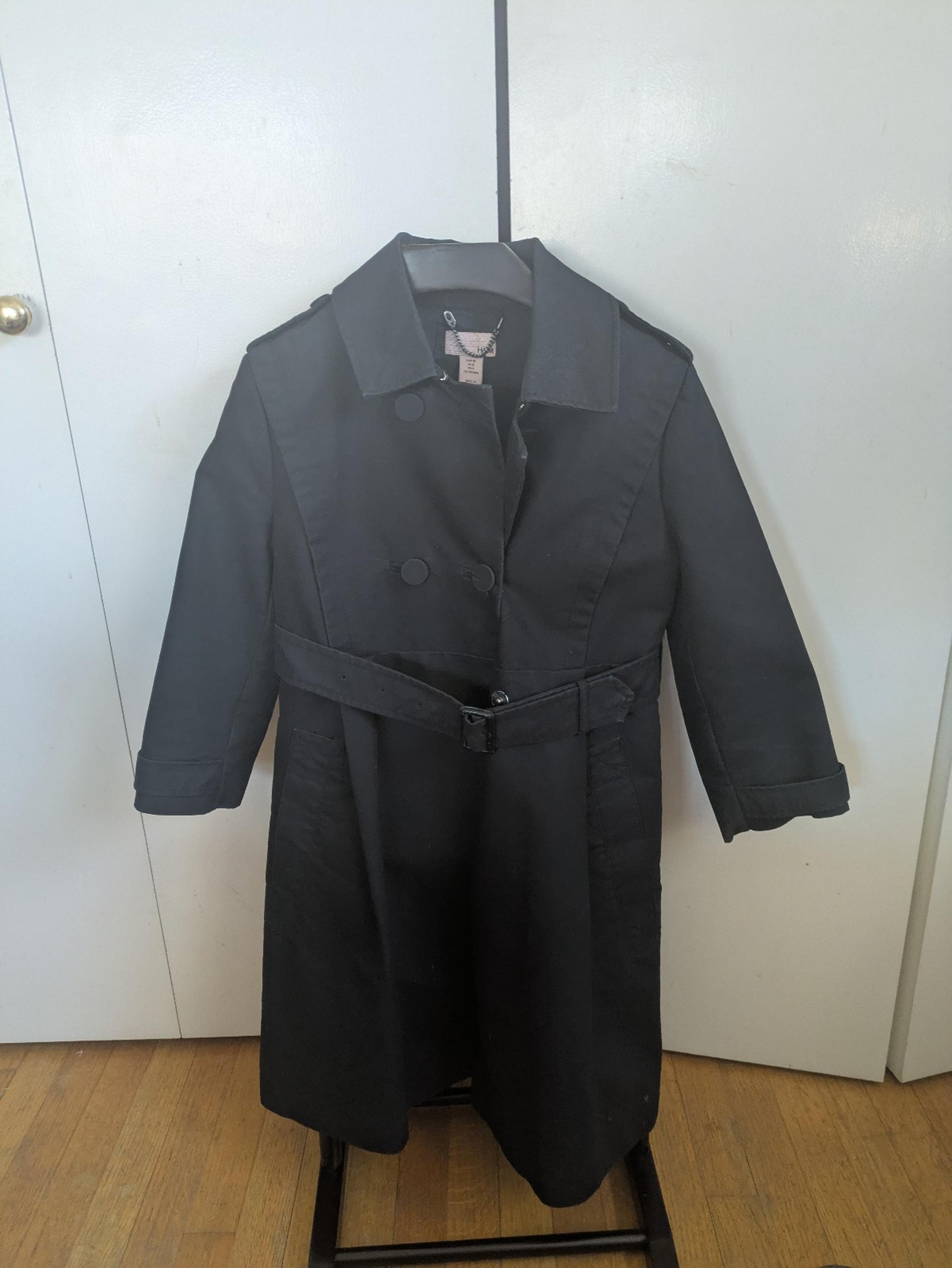 H&m black trench coat