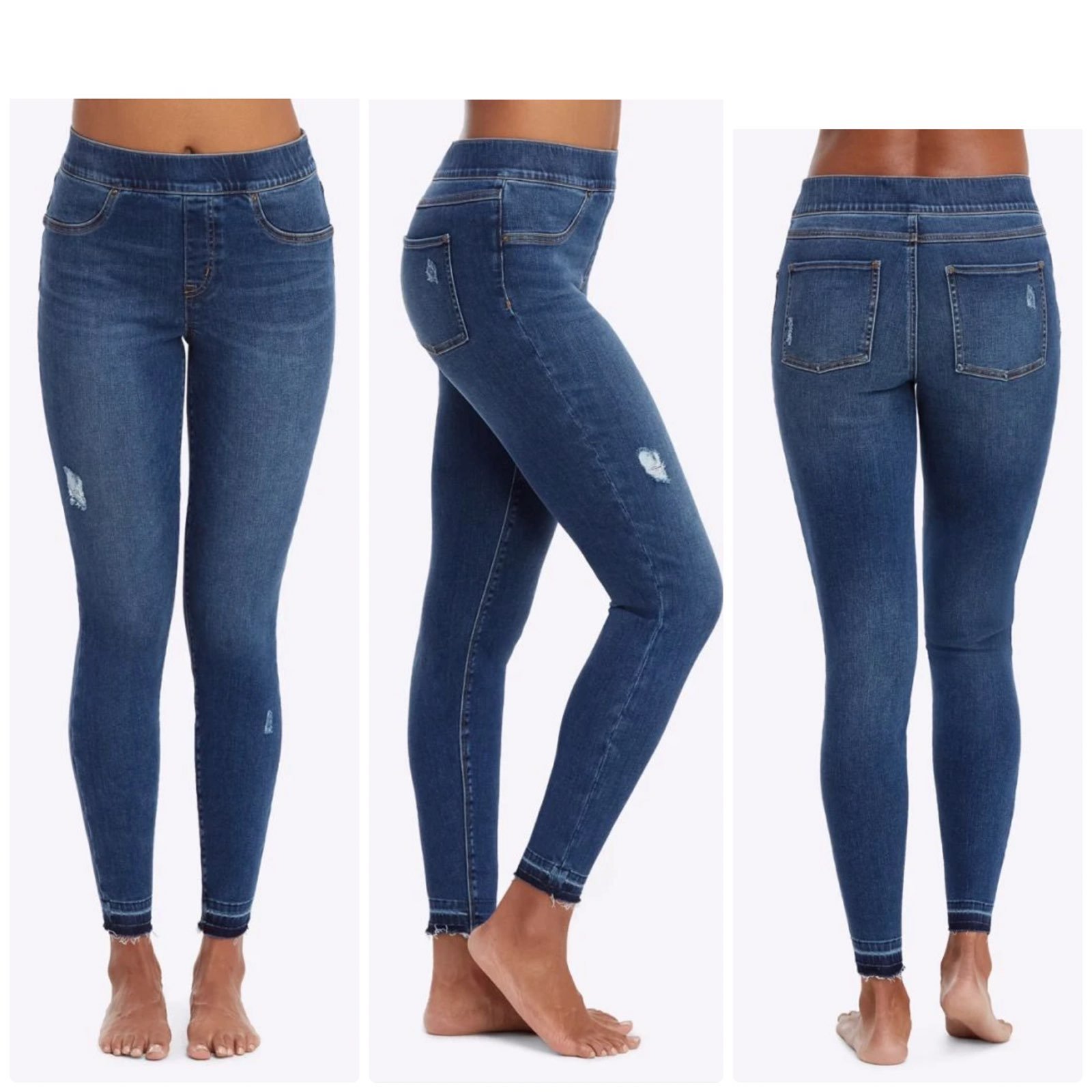 SPANX DISTRESSED SKINNY JEANS #20203R SZ Small Pull-on design = less bulk and a