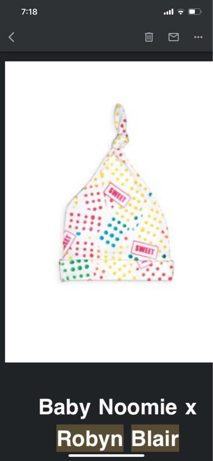 Baby noomie x Robyn Blair Dots Print Blanket and Hat