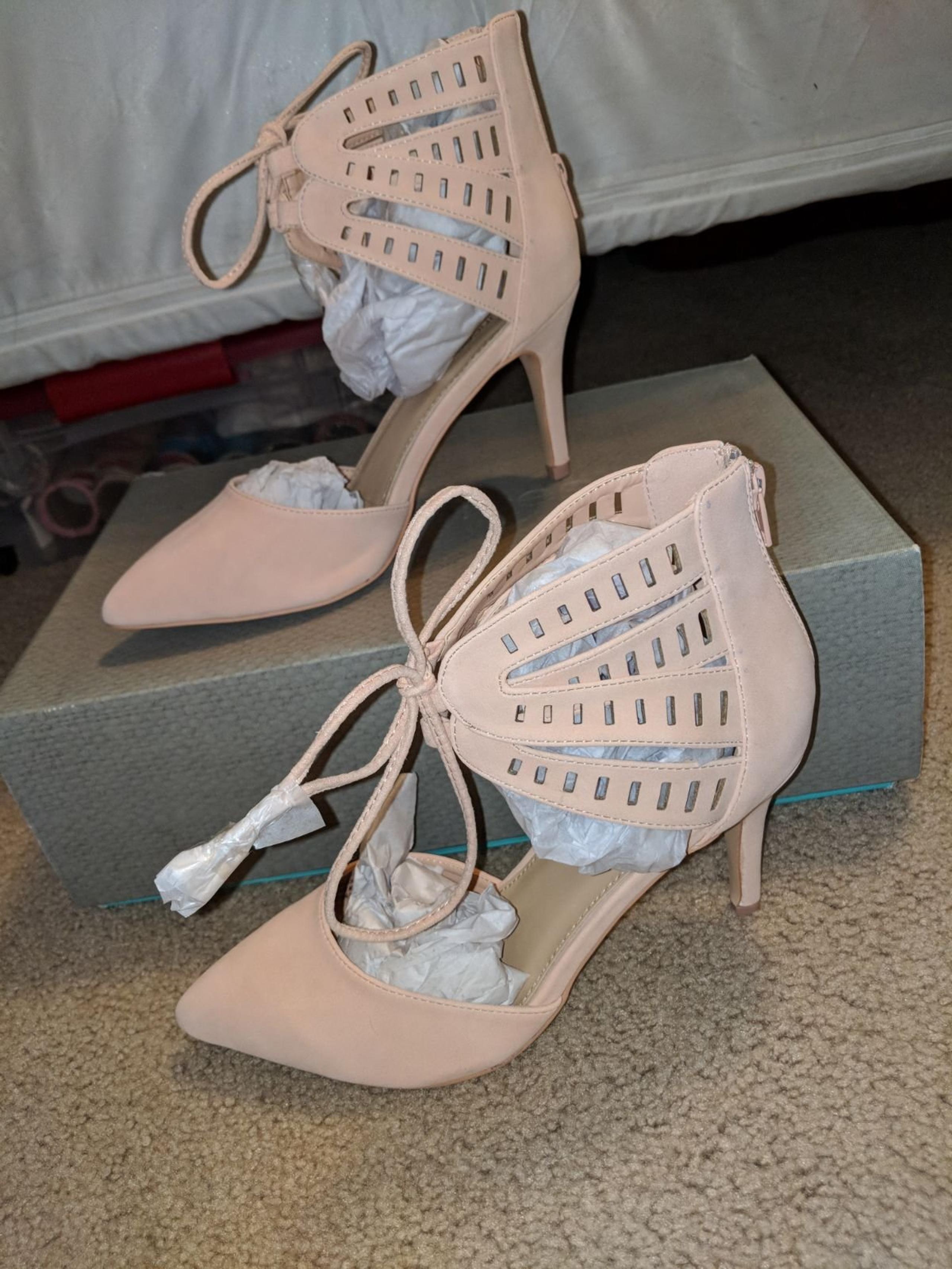 Maurices suede heels - Blush Pink - Women's 8 ankle tie pumps