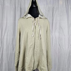 Logo Lounge Lace-Back Full-Zip Light Hoodie Sweatshirt Women's XL (Greens)