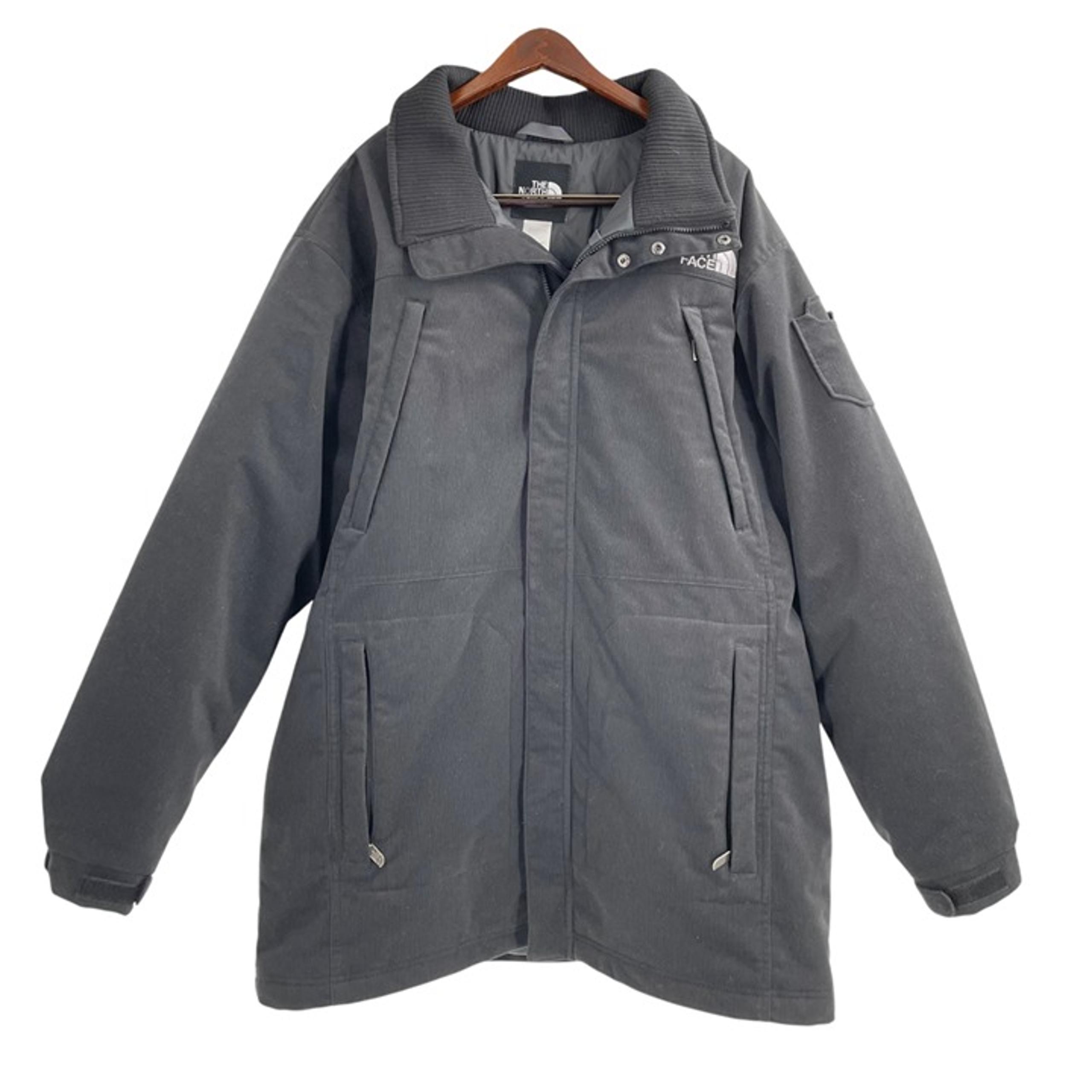 The North Face Black Ribbed Winter Parka Coat Mens Size Large Collar Gorpcore