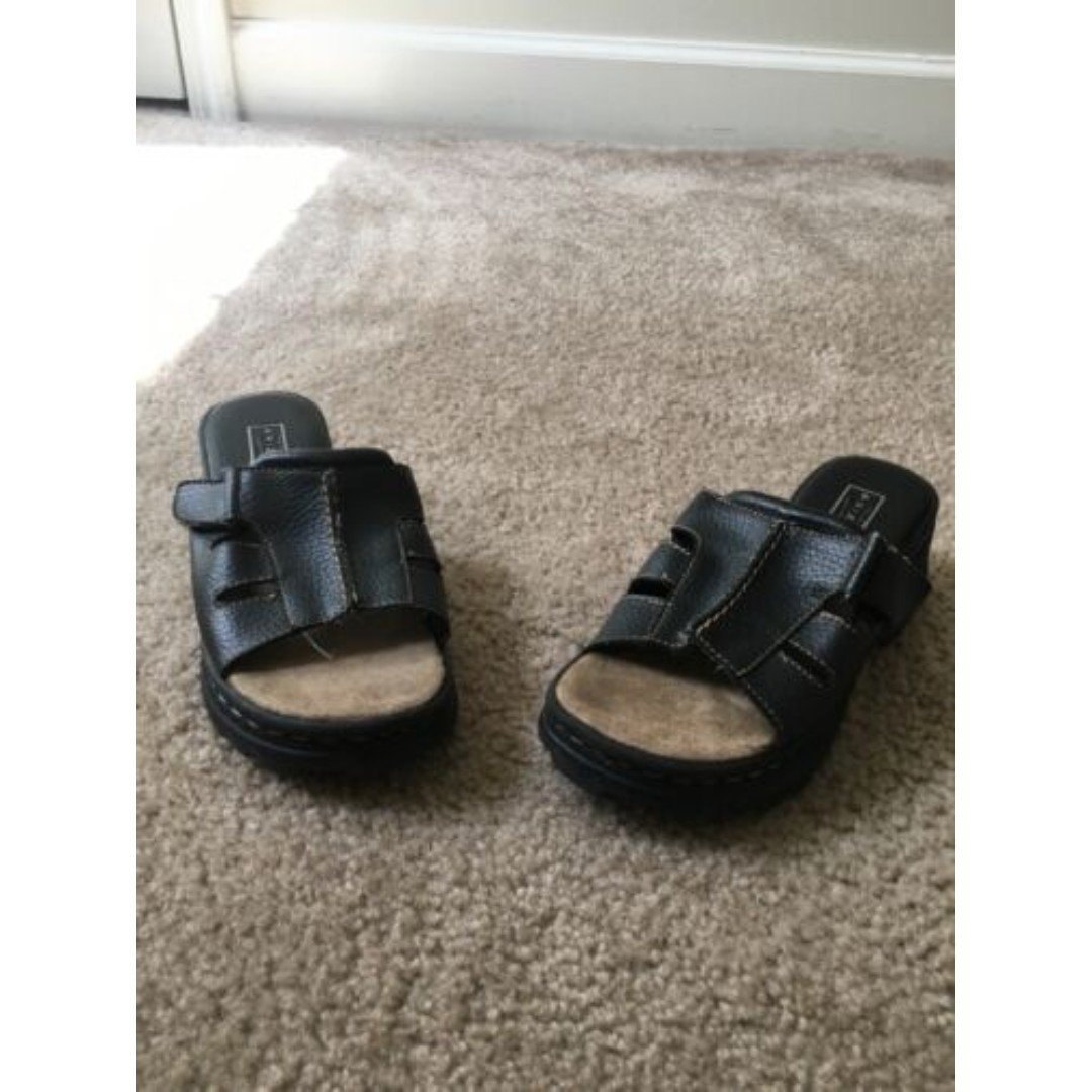 Arizona Jean Company Girls Slides Sandals Dark Brown Black Size 1