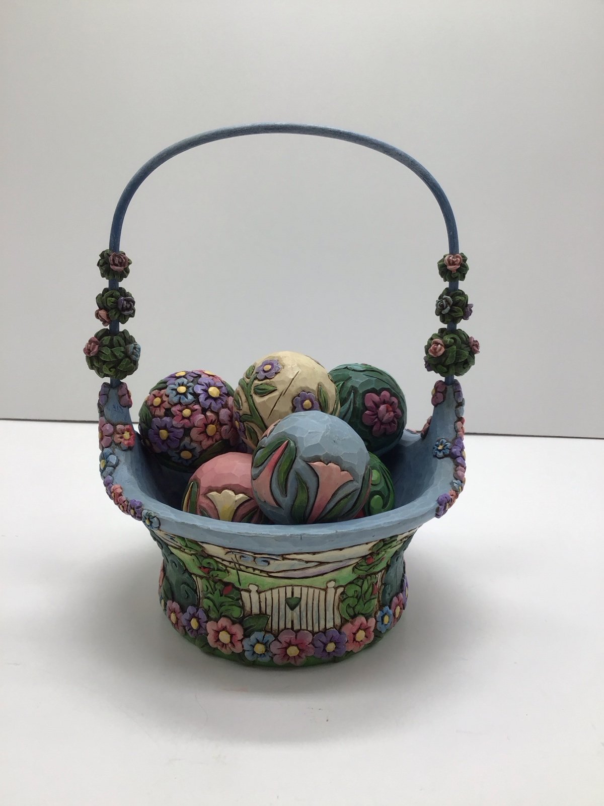 Jim Shore 2007 “Blossoms of Spring” 8 Piece Heartwood Creek Basket