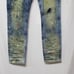 Copper Rivet Distressed Slim Fit Paint Drip Denim. Sz. 36/34