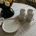 Le Creuset Meringue tea/coffee set mugs and small plates