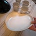 Le Creuset Meringue tea/coffee set mugs and small plates