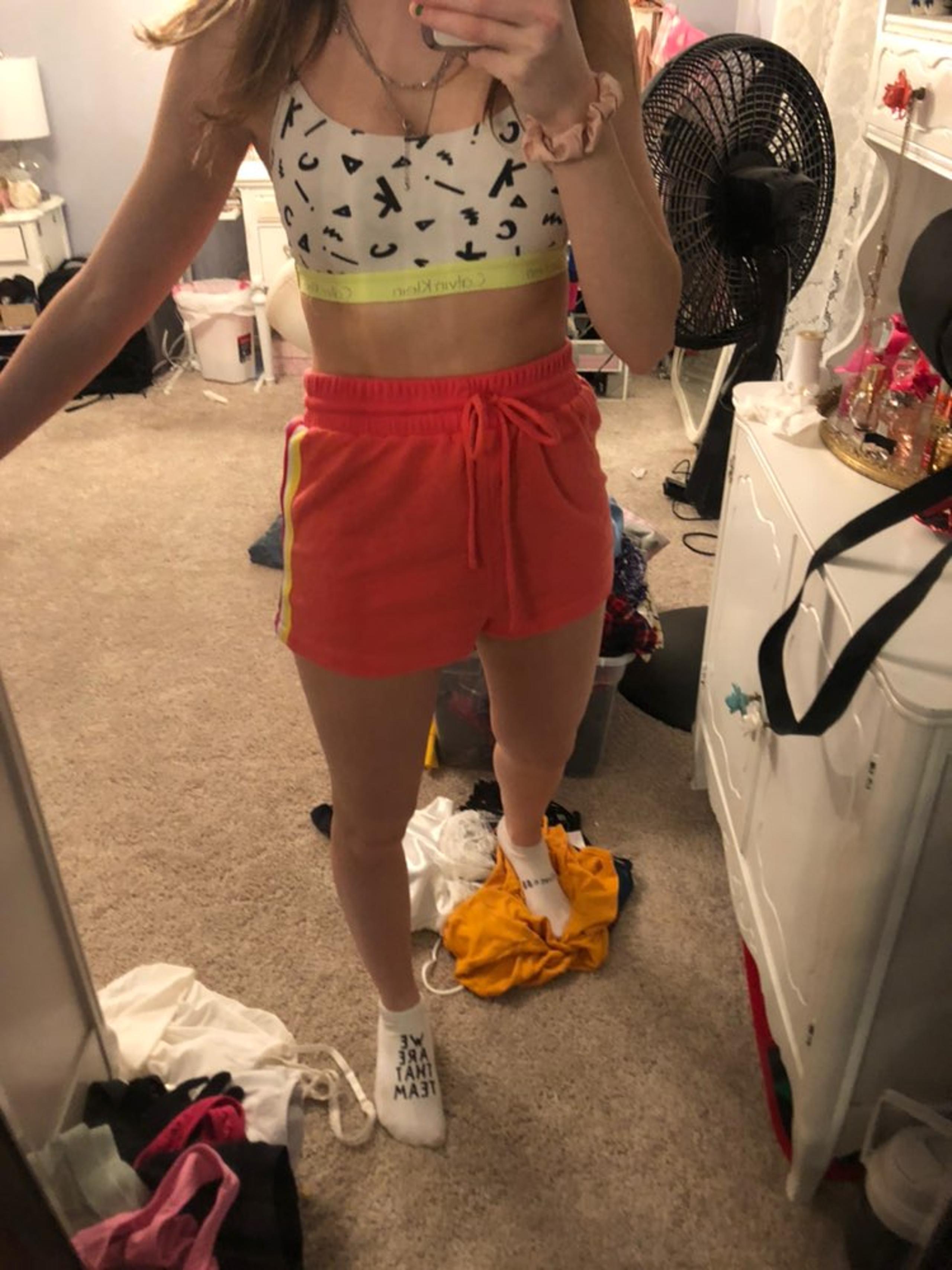 pink sweat shorts