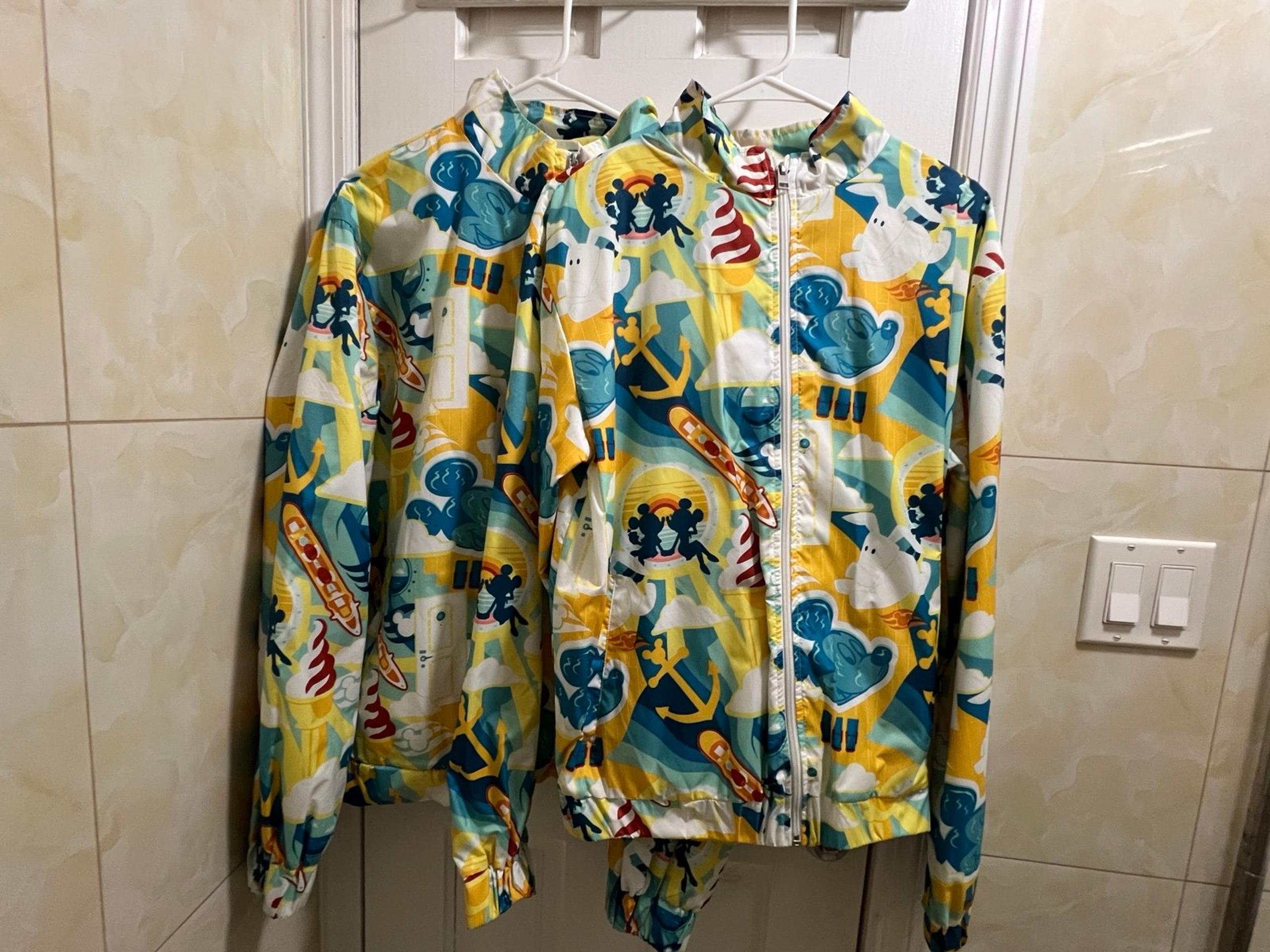 Disney Cruise Line Jacket Adult Large Blue Yellow Mickey Mouse Windbreaker