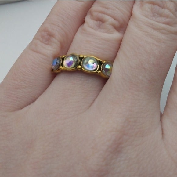 Aurora borealis stone ring size 6