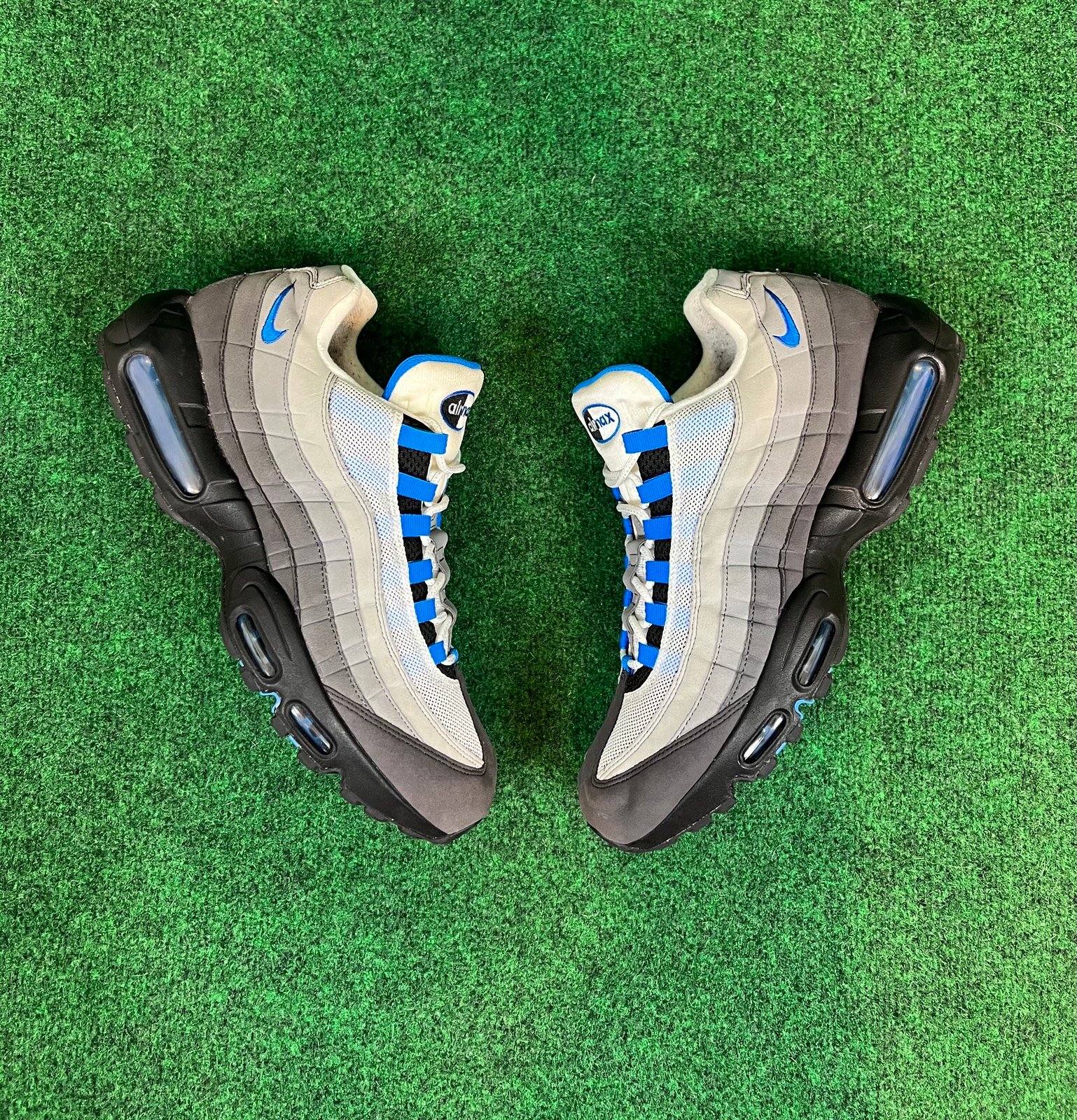 Nike Air Max 95 OG Crystal Blue White Grey Black Mens Size 13 AT8696-100