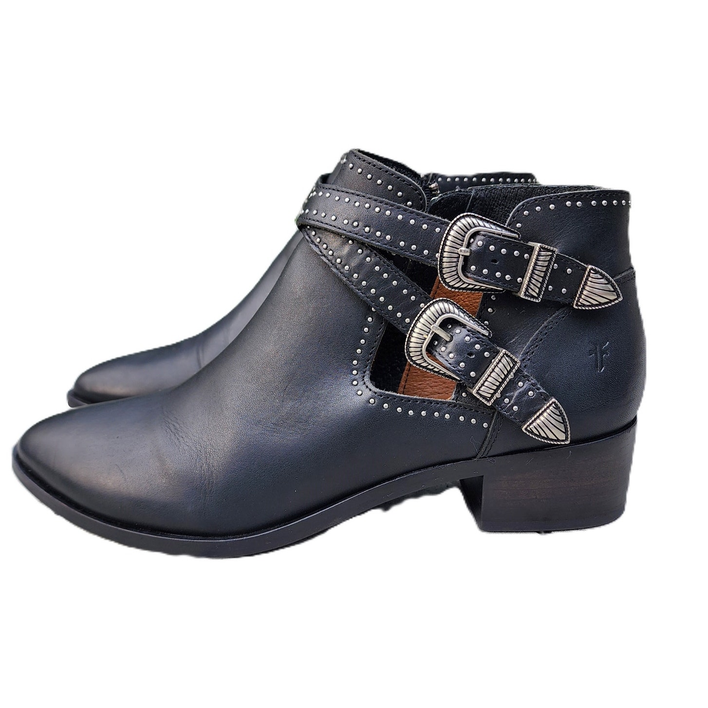 Frye Ray Western Shootie Double Buckle Ankle Boots 10