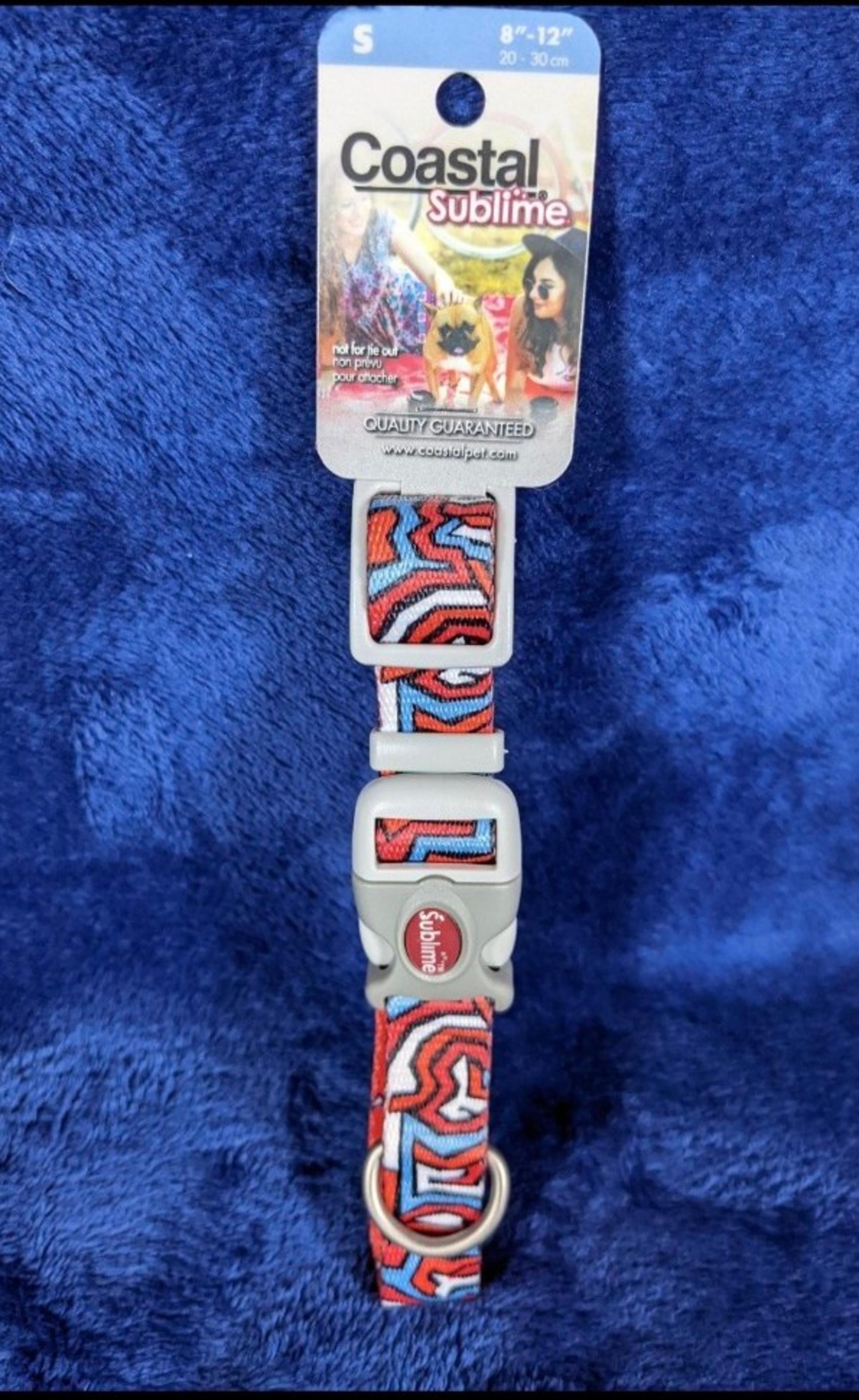 Coastal Sublime Dog Collar Red And Blue Graffiti Design
