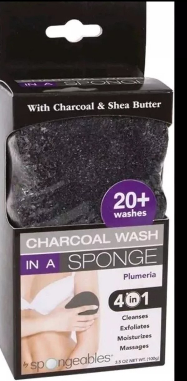 Lot Of 7 Seven Spongeables Charcoal Shea Butter Body Wash in a Sponge Plumeria
