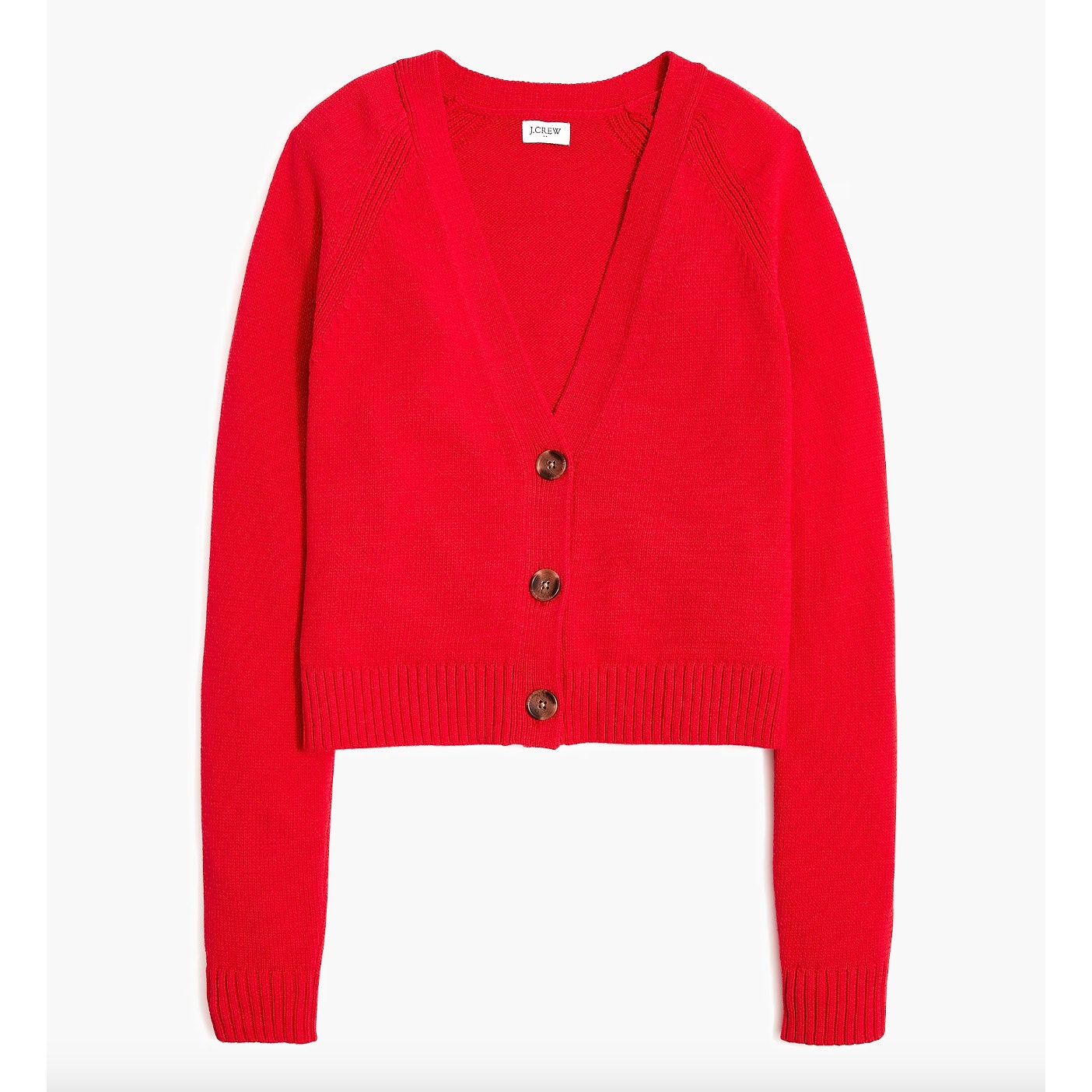J.Crew Cotton Blend V Neck Cardigan Sweater Classic Preppy Red Small NWT