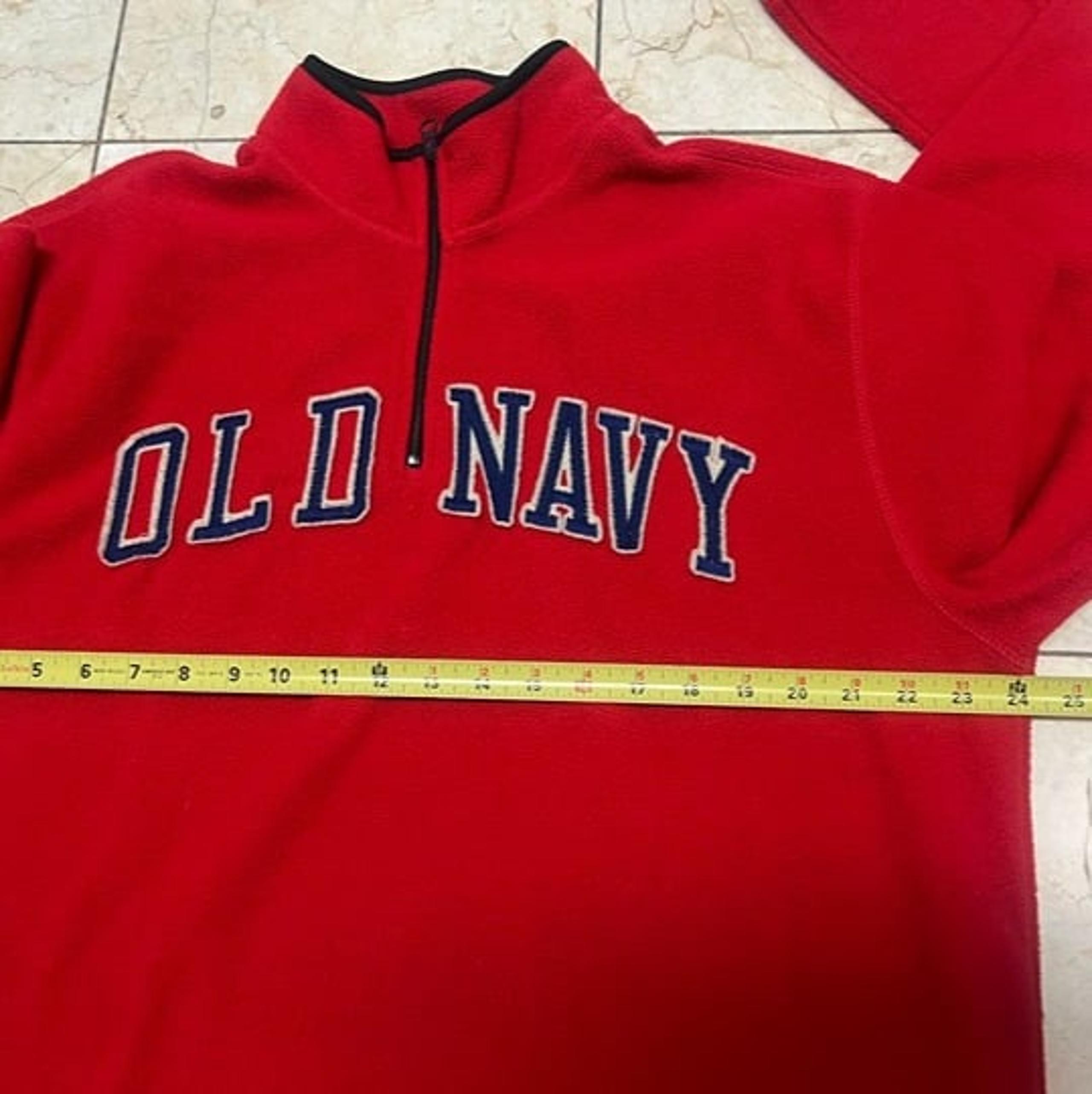 Old Navy Men's Orange Quarter Zip Fleece Jacket.