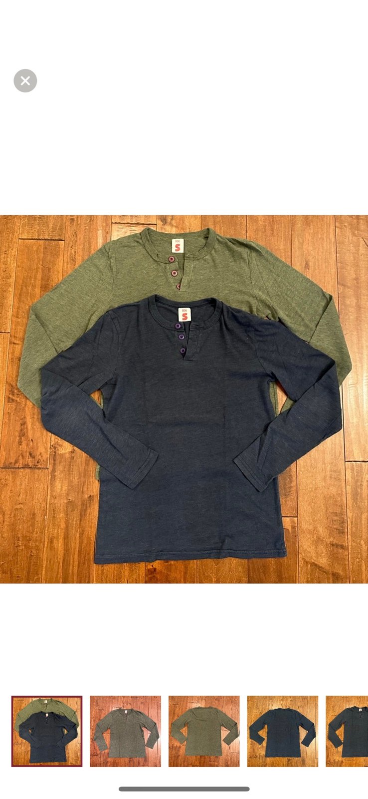 Urban Outfitters BDG Set of 2 Long Sleeve Henley Shirts Sz S