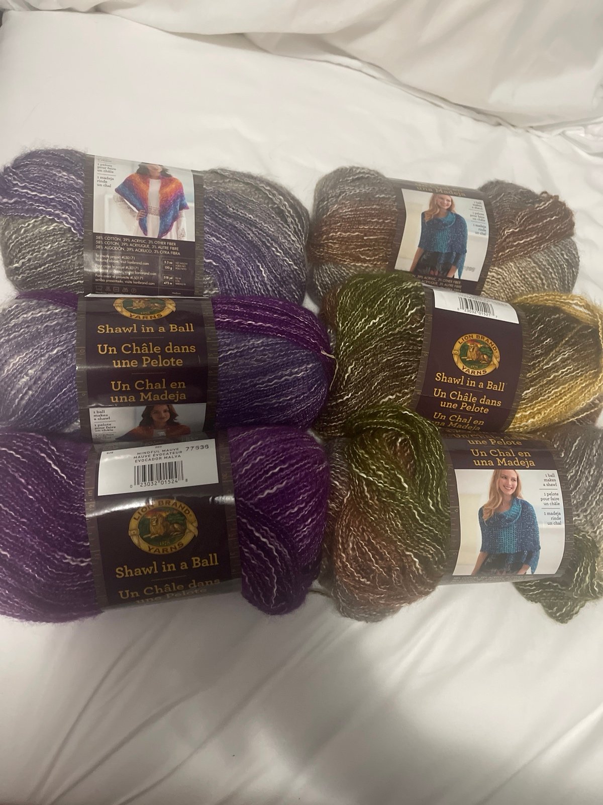 Lot of 6 shawl in a Ball Mindful Mauve/Peaceful Earth