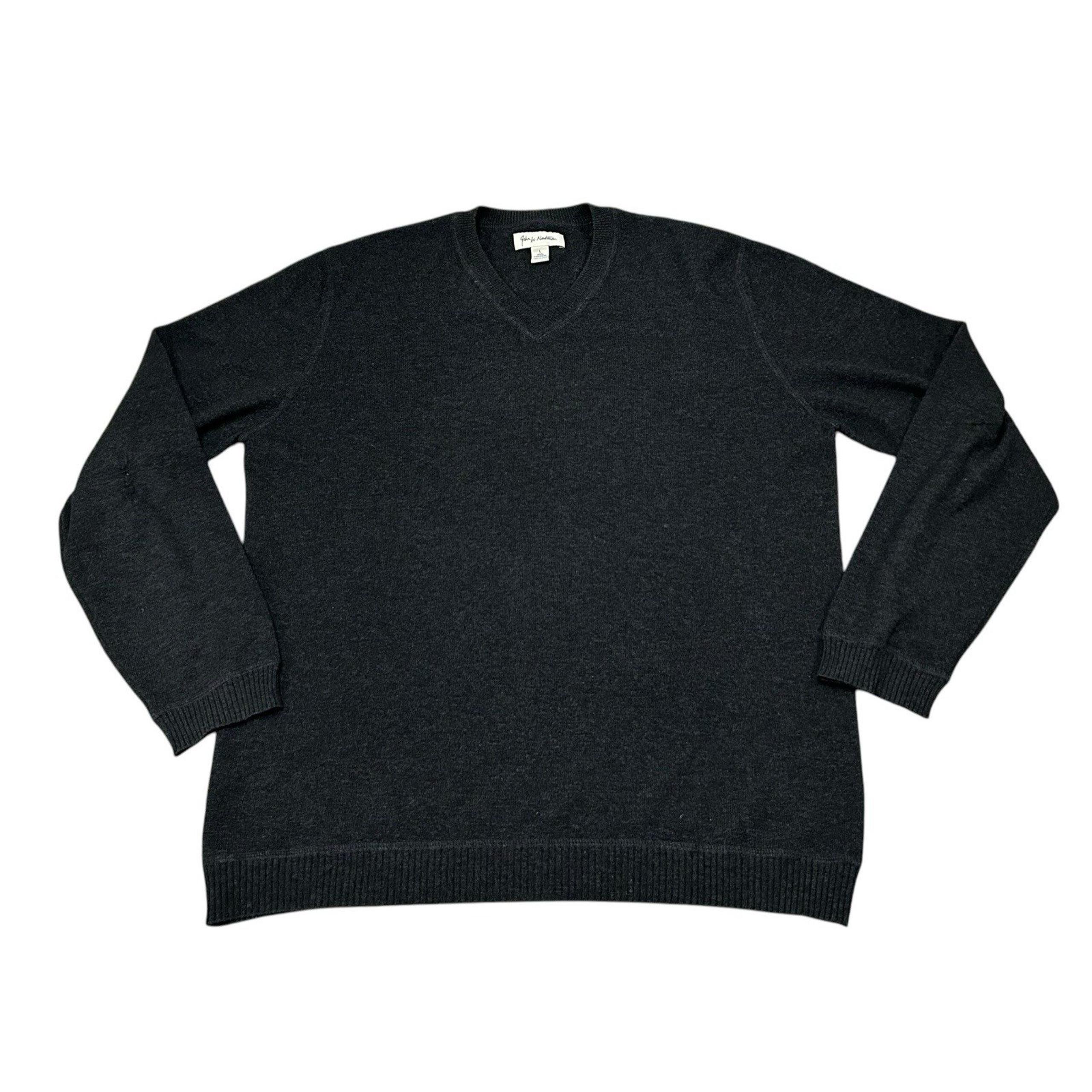 John W Nordstrom Cashmere Sweater Men's Large Heather Gray Crewneck