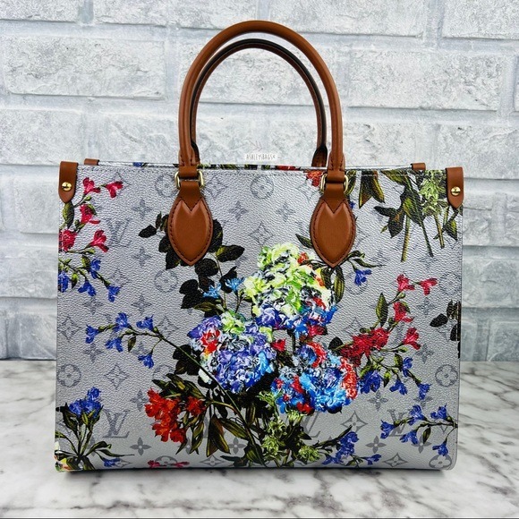 Louis Vuitton Limited Edition Garden Capsule Silver Floral Monogram OnTheGo MM