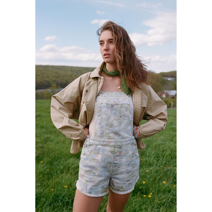 NWT Anthropologie Pilcro Cut-Off Short Overalls