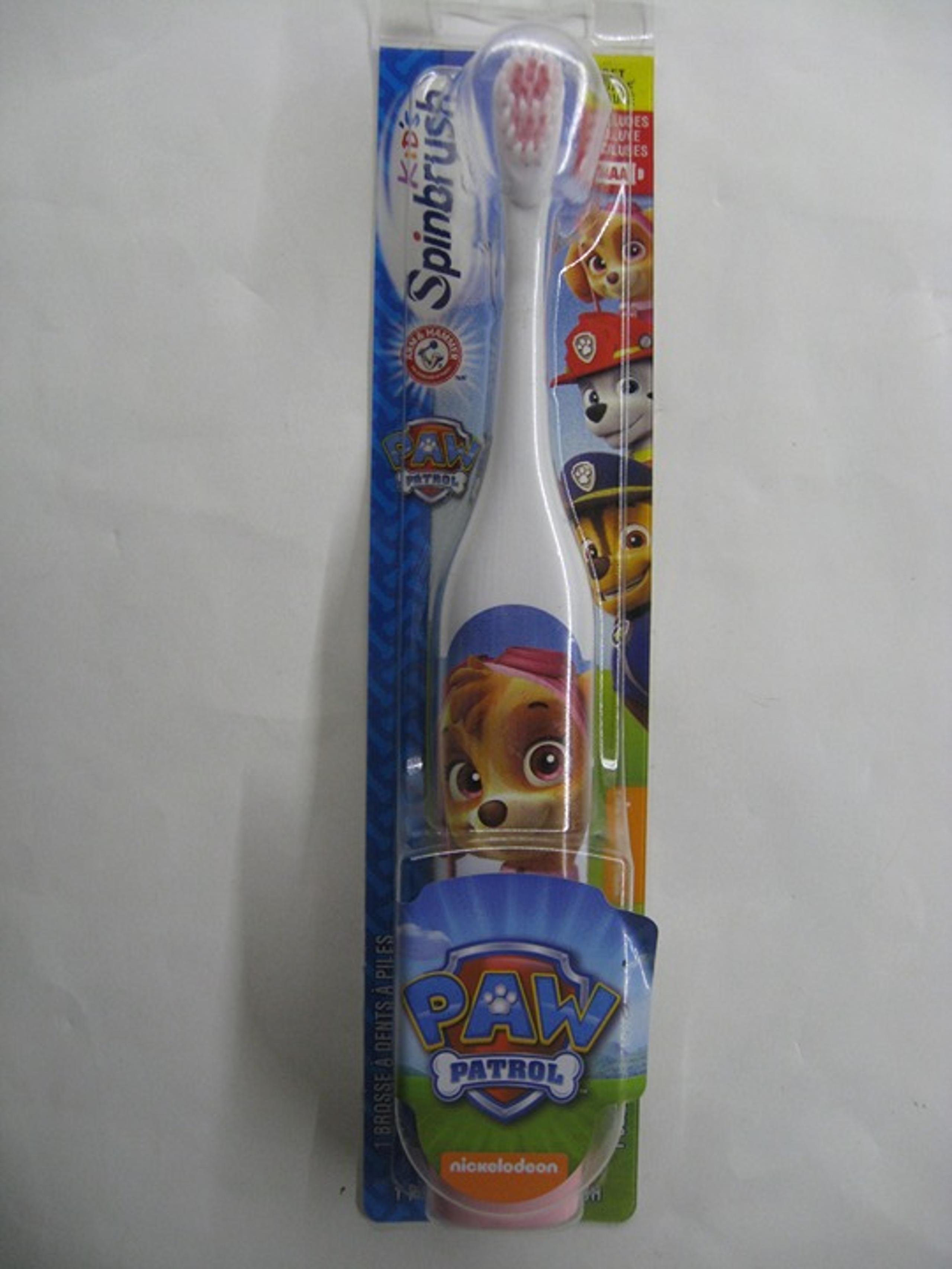 Kid's Paw Patrol Spinbrush Arm & Hammer Tooth Brush Battery Operated