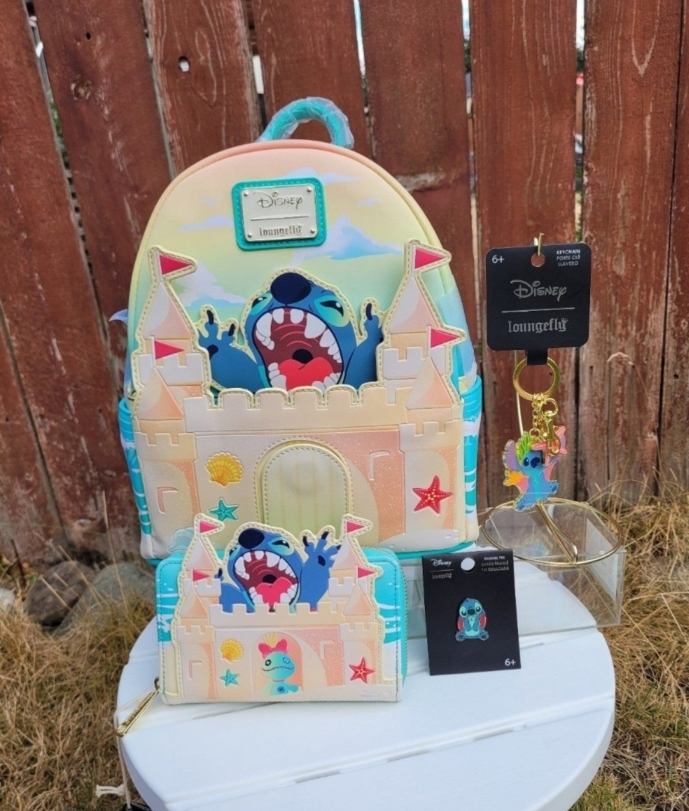 Loungefly Disney Lilo & Stitch Sandcastle Mini Backpack set