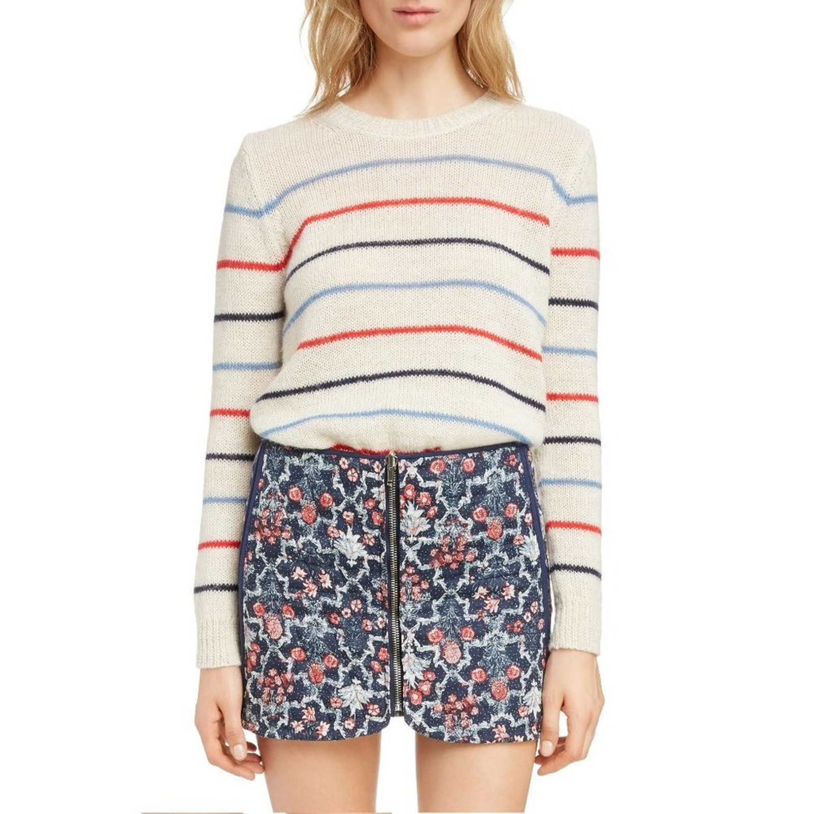 Women's Isabel Marant Etoile Gian Stripe Sweater, Size 12 US / 44 FR - Ivory
