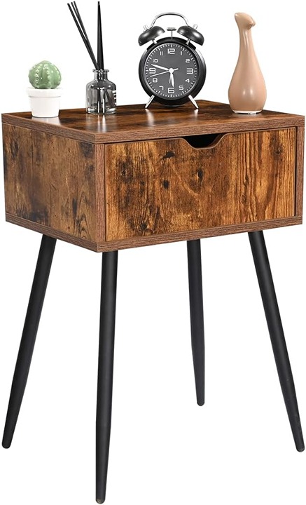 Mid-Century Modern Simpe End Side Table Rustic