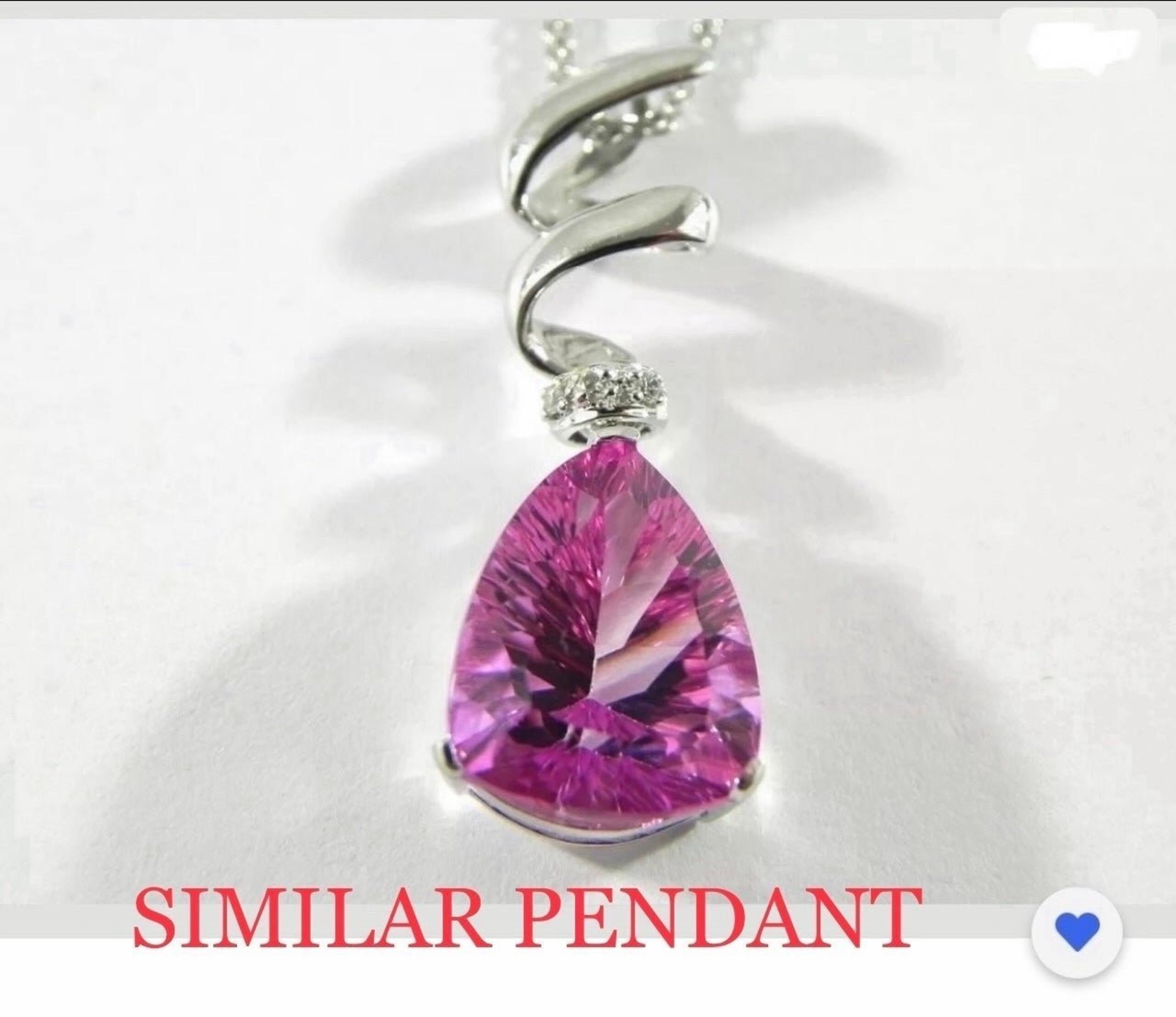10k Pink Topaz & Diamond Pendant