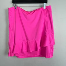 Tail Skort Women's Size XL Pink Ruffles Flounce Tiered Skirt Zip Pockets