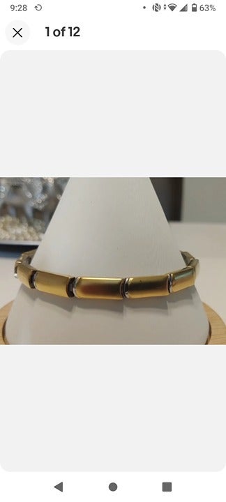 Jeffrey Scott Pinnacle Titanium Stainless Steel Bracelet Magnetic Gold S