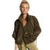 Free People Movement Dark Olive Way Home Ruched Out Packable Hooded Jacket Sz XS