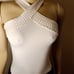 Pearl-Studded White Halter Top (Custom)